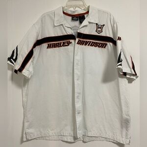 Harley-Davidson Vintage White and Black Casual Shirt
